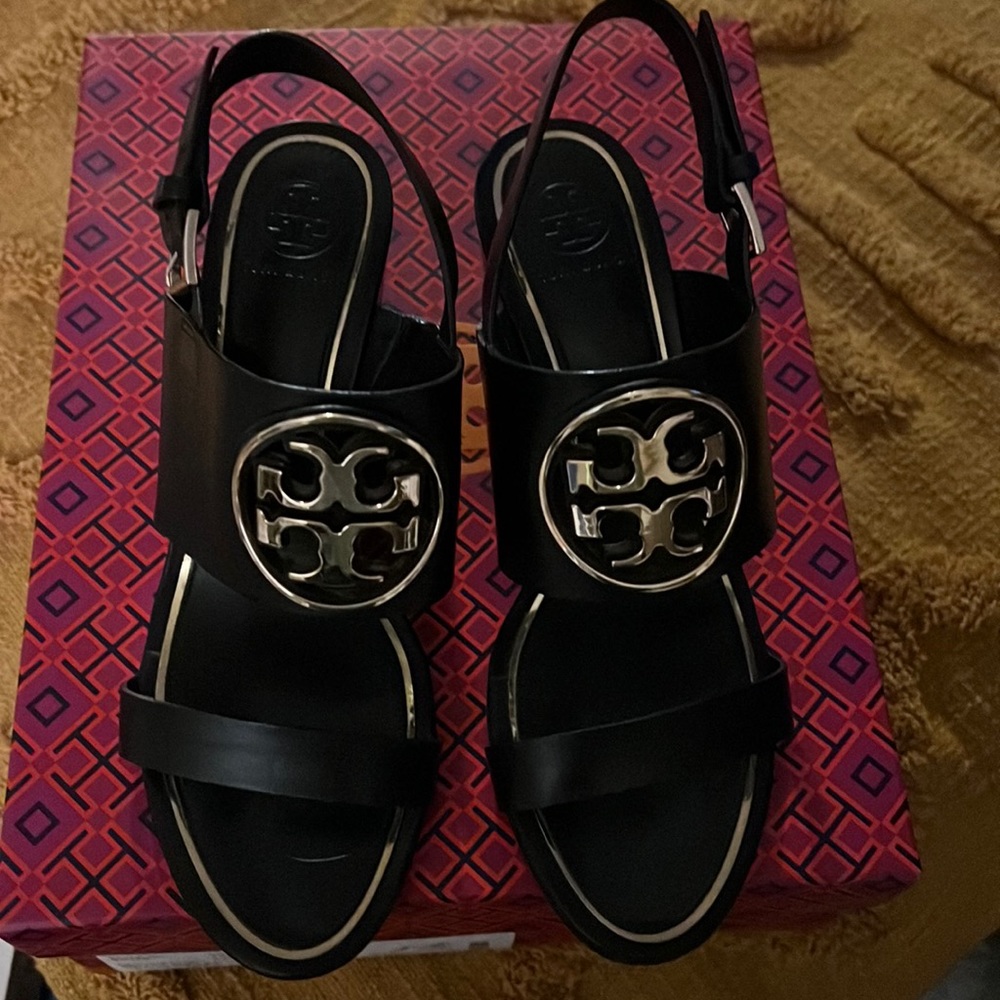 Tory Burch Metal Miller 65mm Wedge Veg Leather